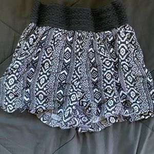 Black and White Printed Shorts